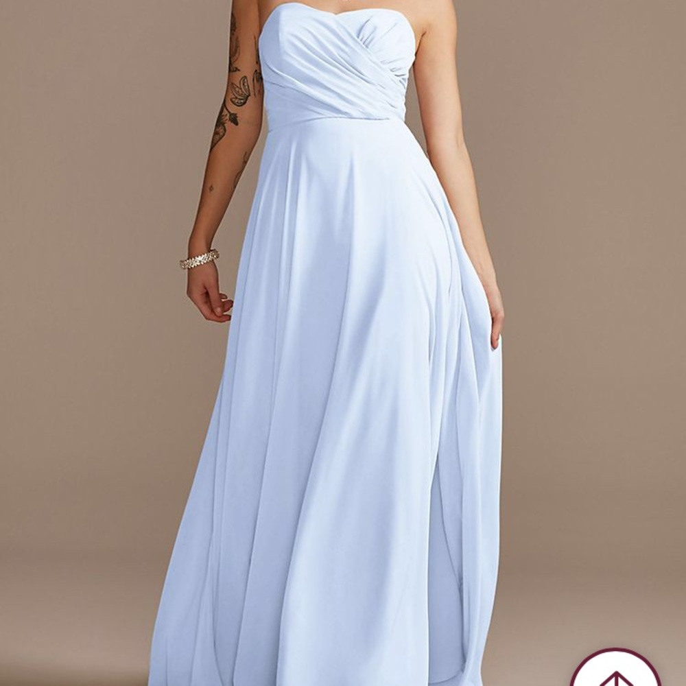 Long strapless bridesmaid dress